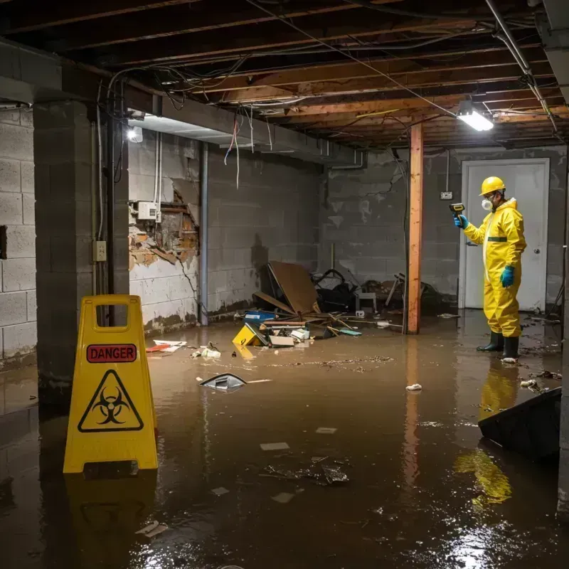 Flooded Basement Electrical Hazard in Holly Springs, MS Property